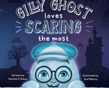Front cover image of Gilly Ghost Loves Scaring the Most. Image includes a ghost peeking over a brick wall.